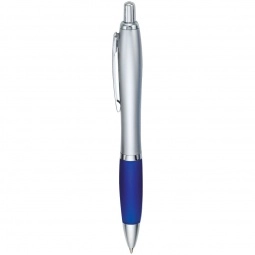 Silver/Blue Contour Silver Custom Pen w/ Colored Grip