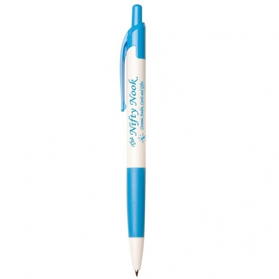 Retractable Promotional Pen w/ White Barrel