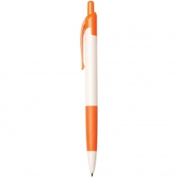 Orange Retractable Promotional Pen w/ White Barrel