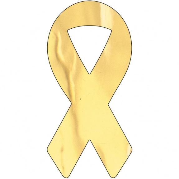 Shiny Gold Awareness Ribbon Lapel Sticker Custom Sticker Rolls