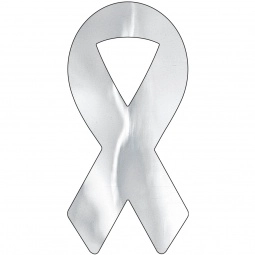 Shiny Silver Awareness Ribbon Lapel Sticker Custom Sticker Rolls