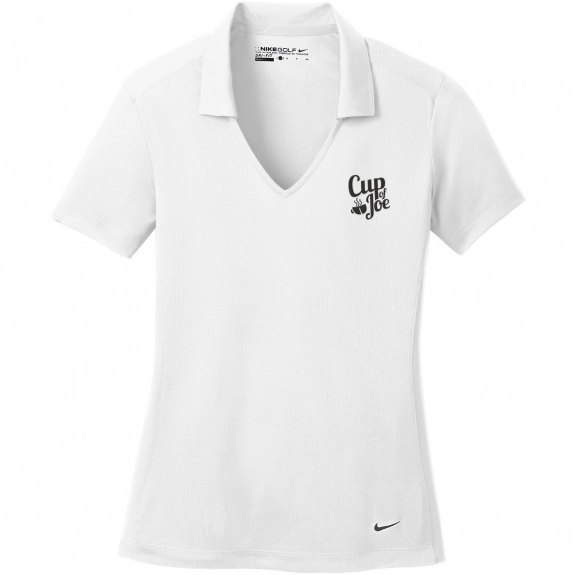 White Nike Dri-FIT Vertical Mesh Custom Polo Shirts - Women's