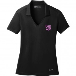 Black Nike Dri-FIT Vertical Mesh Custom Polo Shirts - Women's