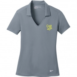 Cool Grey Nike Dri-FIT Vertical Mesh Custom Polo Shirts - Women's