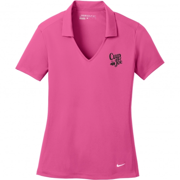 Pink Fire Nike Dri-FIT Vertical Mesh Custom Polo Shirts - Women's
