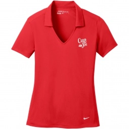 University Red Nike Dri-FIT Vertical Mesh Custom Polo Shirts - Women's