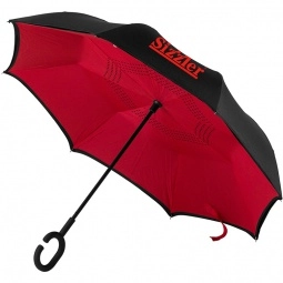Black/Red Two-Tone Reversible Custom Umbrella - 48"