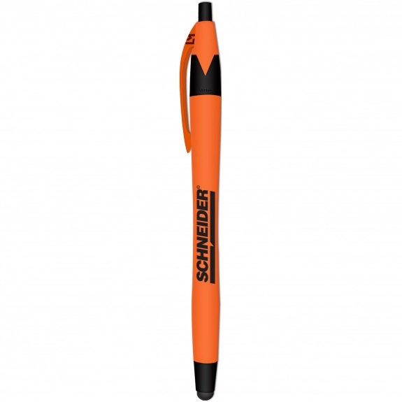 Orange - Soft Touch Rubberized Custom Stylus Pen