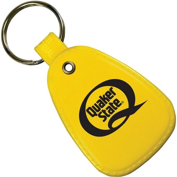 Yellow Germ Free Antimicrobial Custom Saddle Key Tag