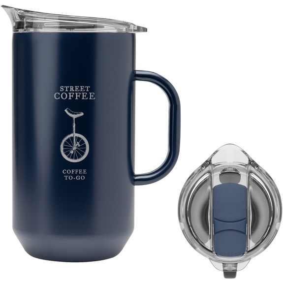 Navy- Marston 67 oz. Stainless Steel Promotional Pitcher