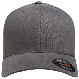 Grey Flexfit Brushed Twill Fitted Custom Cap