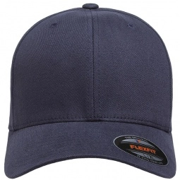 Navy Flexfit Brushed Twill Fitted Custom Cap