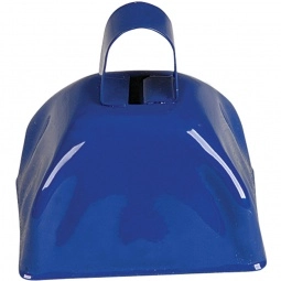 Blue Colored Metal Logo Cow Bell - 3"