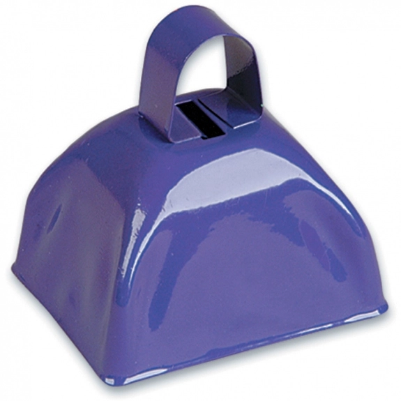 Purple Colored Metal Logo Cow Bell - 3"