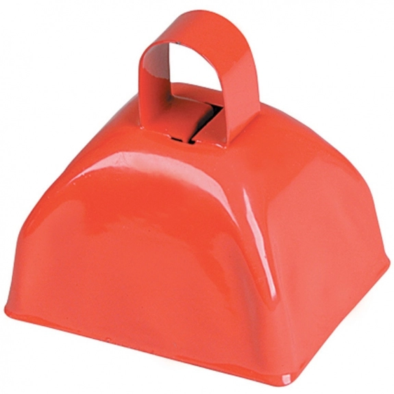 Red Colored Metal Logo Cow Bell - 3"