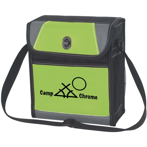Black/Lime Green Insulated Custom Lunch Bag w/ Toggle Closure