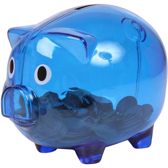 Translucent Blue Promotional Piggy Bank 