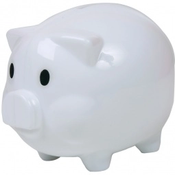 Solid White Translucent Promotional Piggy Bank 