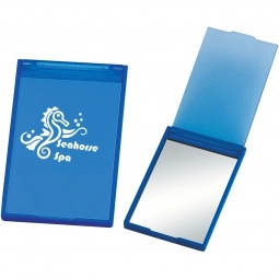 Translucent Blue - Compact Rectangular Promotional Mirror