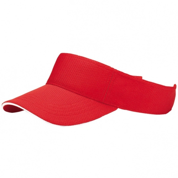 Red/White Pro Style Athletic Embroidered Promotional Visor