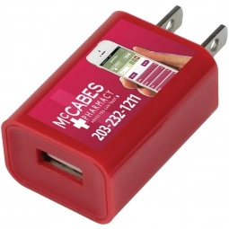 Red Full Color USB Cell Phone Custom Wall Chargers