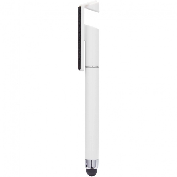 White Multi-function Stylus Custom Pens w/ Stand & Screen Cleaner