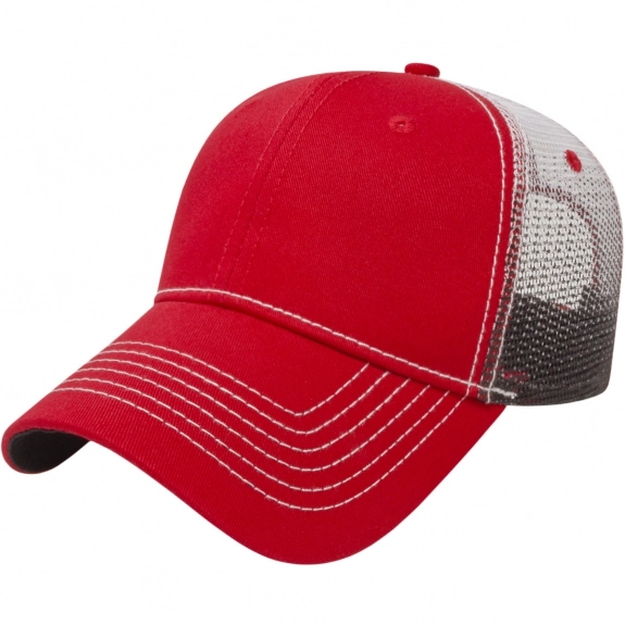 Red/Black Low Profile Gradient Print Mesh Custom Caps 