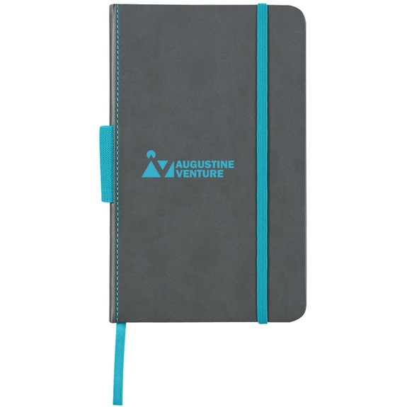 Grey / Light Blue - Pemberly Promotional Lined Notebook