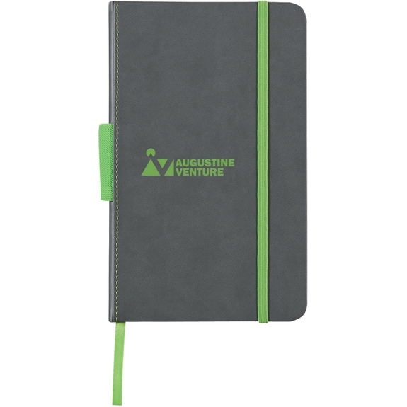 Grey / Lime Green - Pemberly Promotional Lined Notebook
