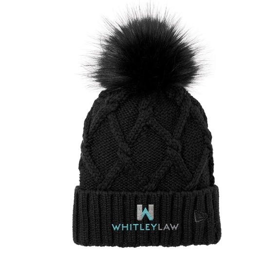 Black New Era&#174; Faux Fur Custom Pom Beanie