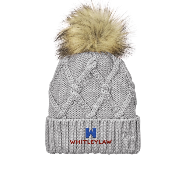 Heather gray New Era&#174; Faux Fur Custom Pom Beanie