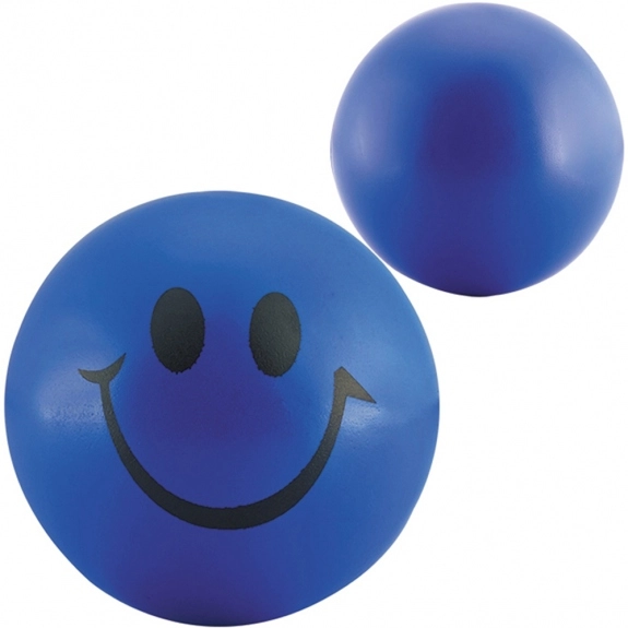 Reflex blue Smiley Face Promotional Stress Ball - Budget