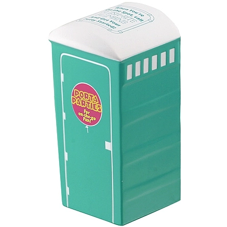 Turquoise Porta-Potty Promotional Stress Ball