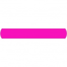 Fluor. Pink Reflective Snap-On Promotional Bands / Logo Wristband - 7"
