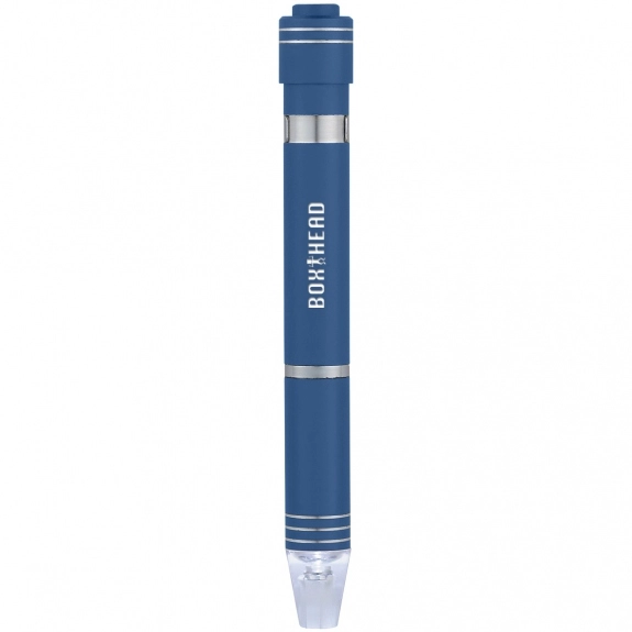 Metallic Blue Aluminum Logo Flashlight and Screwdriver Kit