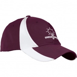 Maroon/White Sport-Tek Dry Zone Colorblock Structured Custom Cap - Youth