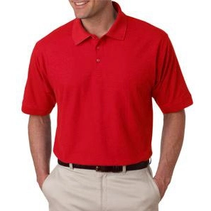 Red UltraClub Whisper Pique Blend Custom Polo Shirt - Men's
