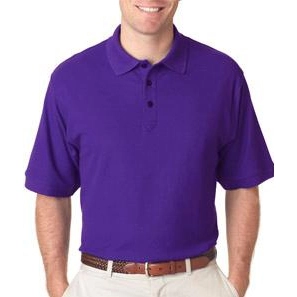 Purple UltraClub Whisper Pique Blend Custom Polo Shirt - Men's