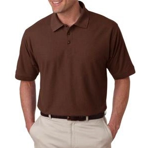 Chocolate UltraClub Whisper Pique Blend Custom Polo Shirt - Men's