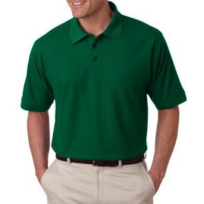 Forest Green UltraClub Whisper Pique Blend Custom Polo Shirt - Men's
