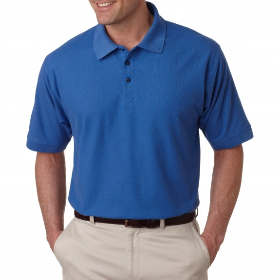 French Blue UltraClub Whisper Pique Blend Custom Polo Shirt - Men's