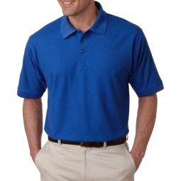 Royal Blue UltraClub Whisper Pique Blend Custom Polo Shirt - Men's