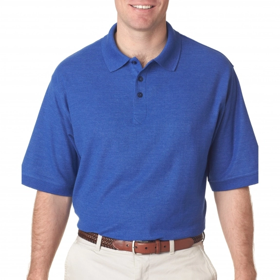 Royal Heather UltraClub Whisper Pique Blend Custom Polo Shirt - Men's