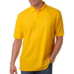 Gold UltraClub Whisper Pique Blend Custom Polo Shirt - Men's