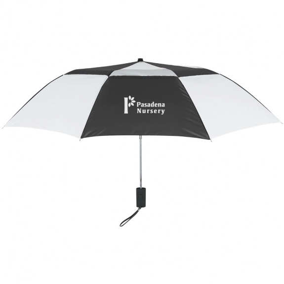 White/Black Automatic Folding Vented Custom Umbrella