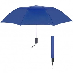 Royal Blue Automatic Folding Vented Custom Umbrella