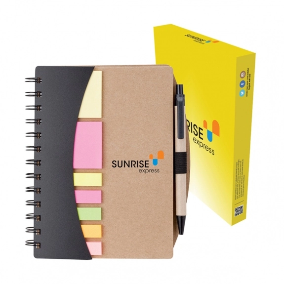 Custom Packaging - Mini Custom Journal w/ Pen, Flags & Sticky Notes