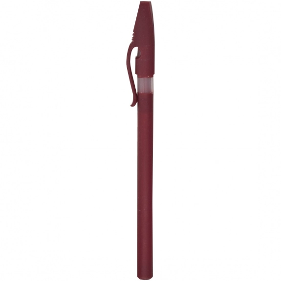 Burgundy Grip Stick Frosted Promotional Pen - Colors