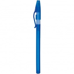 Blue Grip Stick Frosted Promotional Pen - Colors