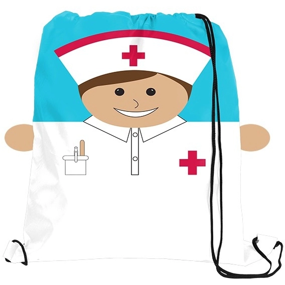 Aqua Hometown Helpers Custom Drawstring Backpack - Nurse